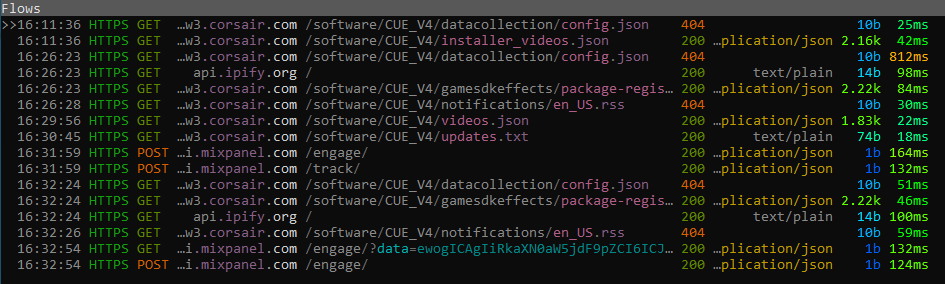 Corsair installation mitm results